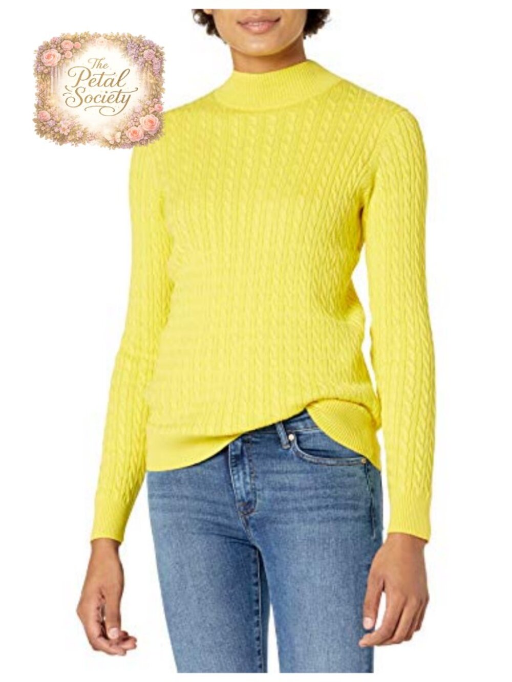 Lightweight Cable Knit Crewneck Sweater Long Sleeve Cotton Blend